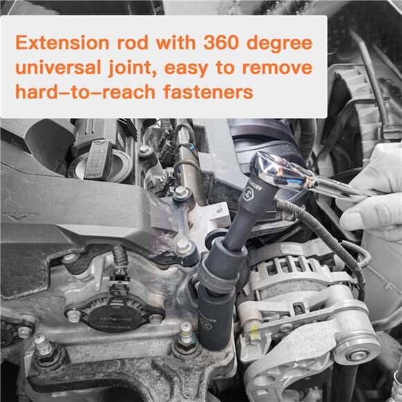 20 Pieces 1/2" Drive Metric Deep Impact Socket Set - Picture 7 of 8